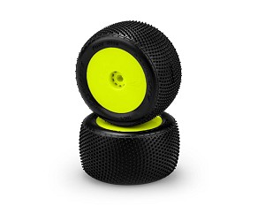 JConcepts Mini-B Fuzz Bite Mounted Front Tires (Yellow) (Pink) (2)