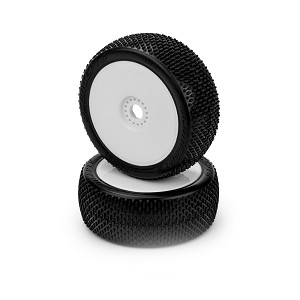 JConcepts Arina 1/8 Buggy Pre-mounted Tires (White Wheels) (Green Compound) (2)