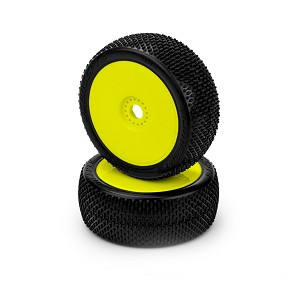 JConcepts Arina 1/8 Buggy Pre-mounted Tires (Yellow Wheels) (Green Compound) (2)