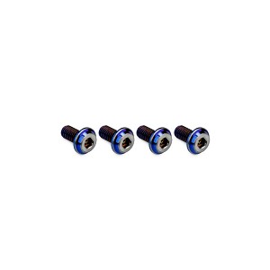 JConcepts 3x6mm Top Hat Titanium Screws (Blue) (4pcs)
