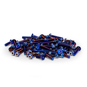 JConcepts RC10 B7/B7D Titanium Upper Screw Set (Blue) (77pcs)