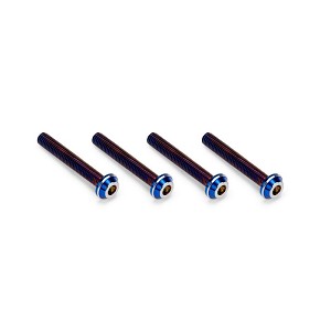 JConcepts 3x20mm Titanium Top Hat Screws (Blue) (4pcs)