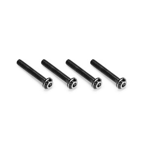 JConcepts 3x20mm Titanium Top Hat Screws (Black) (4pcs)