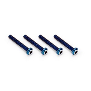 JConcepts 3x22mm Titanium Top Hat Screws (Blue) (4pcs)