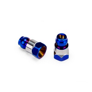 JConcepts RC10B7/B7D 10mm Fin Titanium Rear Stand Off (Blue) (2pcs)