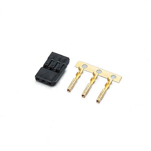 KO Propo Servo Connector Plug Set w/Gold Pins (Black)