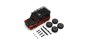 Kyosho Mini-Z MX-01 Land Rover Defender 90 Pre-Painted Body Set (Orange/Black)