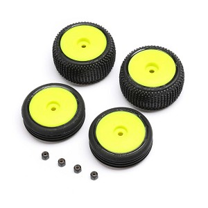 Losi Tires & Wheels Mounted (Yellow): Micro-B