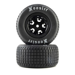 Losi Hoosier Tires, Medium, Mounted, Black, FR/RR (2): 22S DLM