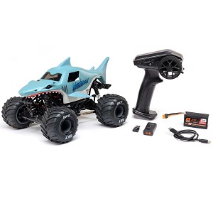 Losi 1/18 Mini LMT Megalodon 2S 4X4 RTR Brushed Monster Truck (Battery & Charger Included) (Blue)