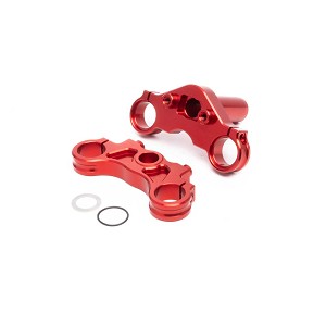 Losi Aluminum Triple Clamp Set, Red: PM-MX