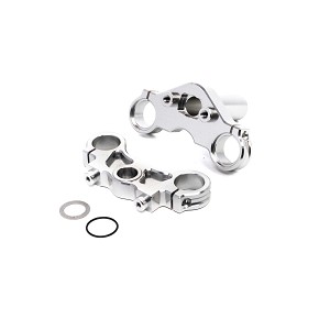 Losi Aluminum Triple Clamp Set, Silver: PM-MX