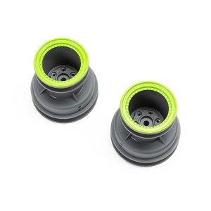 Losi MT Wheel Green Beadlock, Lt Grey (2): Mini LMT