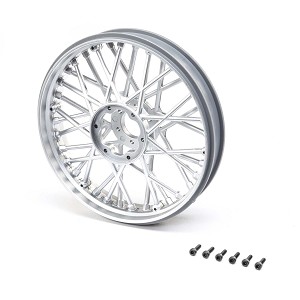 Losi Front Wheel Set, Satin Chrome: PM-MX