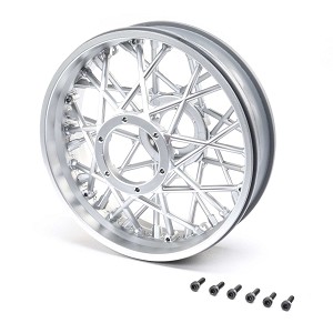 Losi Rear Wheel Set, Satin Chrome: PM-MX