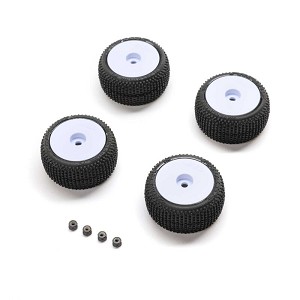 Pro-Line Blockade Tires White Wheels Mounted: Micro-T (4)