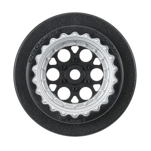 Pro-Line 1/16 Showtime+ Rear 8mm Hex Wheels Black/Silver: Losi Mini Drag (2)