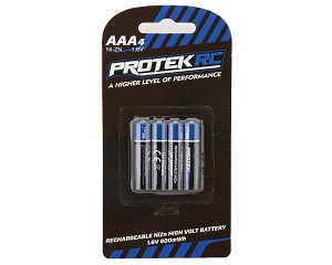 ProTek RC High Voltage Rechargeable AAA NiZn Batteries (4) (1.6V/900mWh) (Mini-Z)