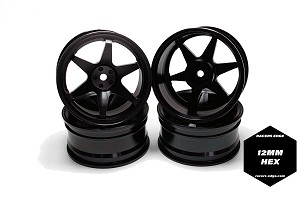 Racers Edge 1/10 On-Road Drifting Car Wheels (6V Style) (Silver Anodized Aluminum) (4pcs)