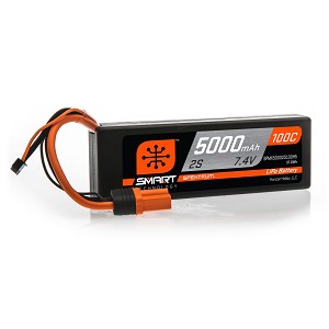 Spektrum 7.4V 5000mAh 2S 100C Smart LiPo Battery Hardcase IC5