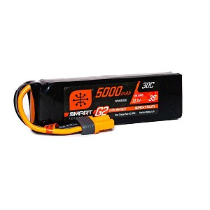 Spektrum 11.1V 5000mAh 3S 30C Smart G2 LiPo Battery: IC5