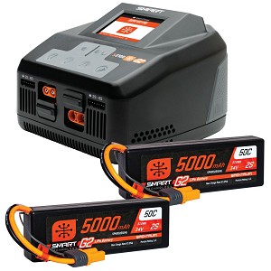 Spektrum Smart Powerstage 4S Surface Bundle (2) G2 5000mAh 2S LiPo IC5 & S2100 Charger