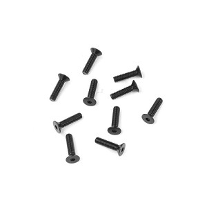 Tekno RC M2.5x10mm Flat Head Screws (black, 10pcs)