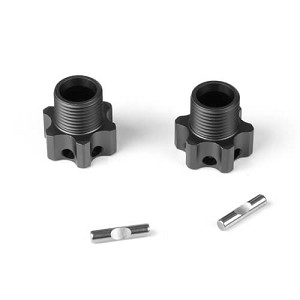 Tekno RC Aluminum 17mm Lightened Hex Wheel Hub Set (Gun Metal) (+4mm Offset) (2)