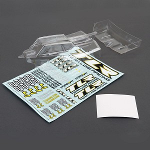 Team Losi Racing Cab FWD Body & Wing Set, Clear with Stickers: 22-4