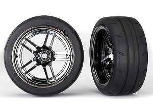 Traxxas Tires And Wheels Assembled ( 1.9' Response Tires) (Extra Wide, Rear) (2)
