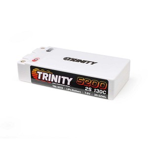 Trinity 7.4V 5200mAh 2S 130C Shorty LiPo Battery: 5mm Bullets