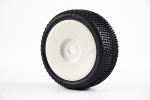 TZO Tires 200 Car Set Pre-Glued Soft Tires White Wheels (4pcs)