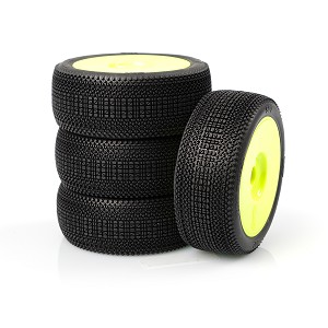 TZO Tires 501 1/8 Buggy Pre-Glued Tire Set (Yellow) (Soft) (4)