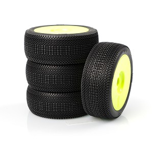 TZO Tires 501 1/8 Buggy Pre-Glued Tire Set (Yellow) (Ultra Soft) (4)