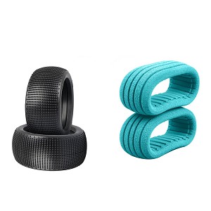 TZO T402 1/8 Truggy Green Ultra Soft Clay Tyres with Foam (2pcs)