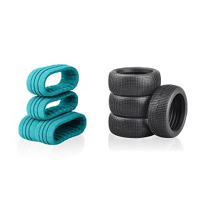 TZO 1:8 Buggy 402-Green Ultra Clay Tyres with Foam 4pcs