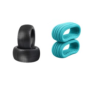 TZO T402 1/8 Truggy Blue Medium Tyres with Foam 2pcs
