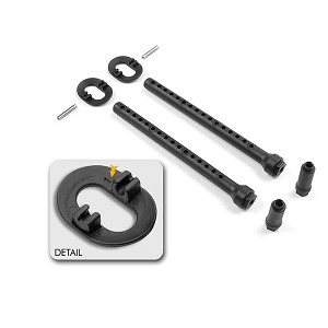 Xray Composite Front Eccentric 6mm Body Mount Set +1mm Height