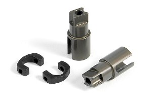 Xray T2'008 Aluminum Solid Axle Driveshaft Adapters (2) - Hard Coated