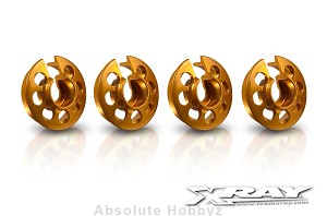 XRAY Aluminum XRAY Shock Spring Retaining Collar - Orange (4)