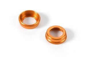 Xray ULP Aluminum Shock Cap-nut With Vent Hole - Orange (2)